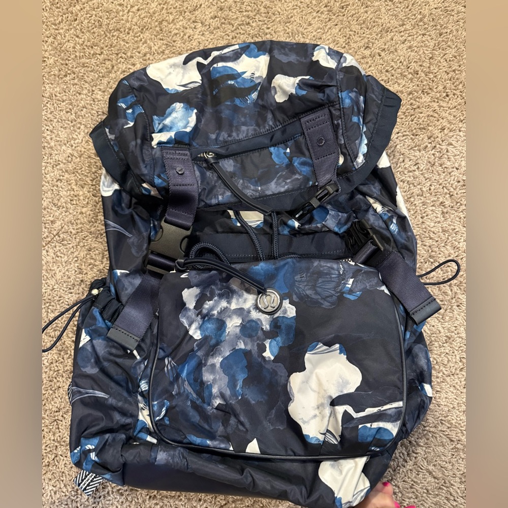 lululemon athletica Navy Blue Floral Backpack